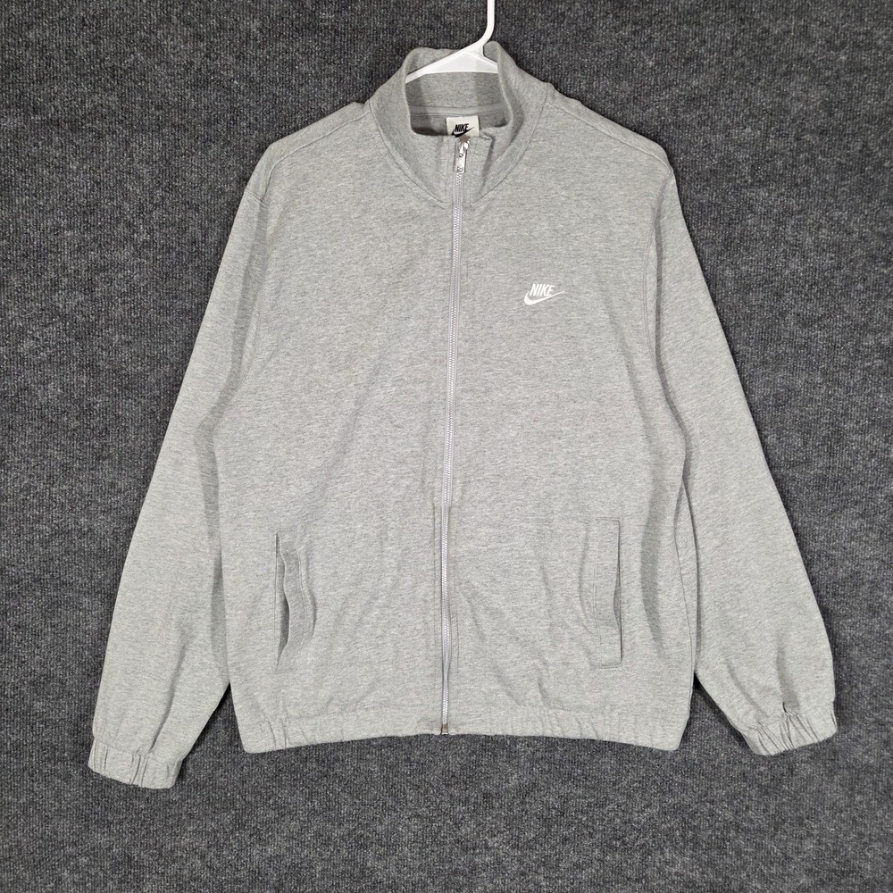 Vintage Nike Gray Tag Full Zip Track Jacket Mens Medium Grey Swoosh Sweatshirt